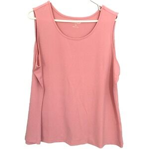 NorthStyle Shirt Womens 1X Pink Sleeveless Tank Top Stretch Scoop Neck Plus‎